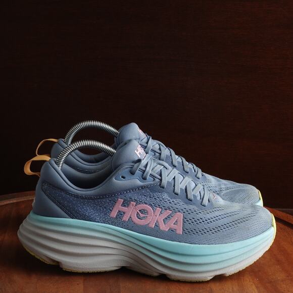 Hoka One One Sneakers Womens SZ 8.5B Blue Bondi 8 Athletic Running Comfort Shoes - Picture 1 of 16
